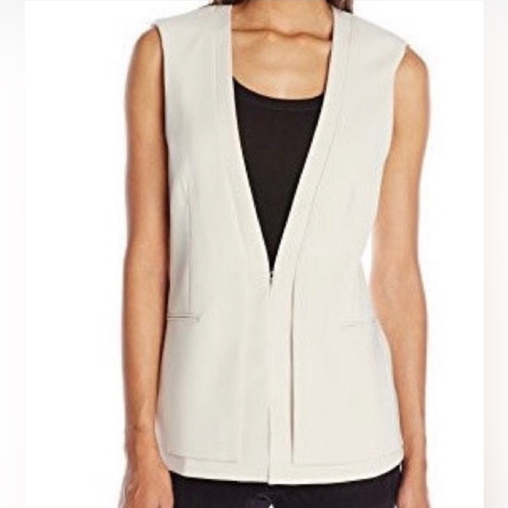 Bcbgmaxazria Beige Double Layered Vest